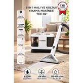 Tr Halı ve Koltuk Yıkama Cam Temizleme 6ın1 Leke Çıkartma Makinesi TCC02 Beyaz