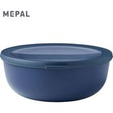 Tr Multi Bowl Cirqula Round - Kapaklı Saklama Kabı - Buzdolabı, Mikrodalga Fırın ve Saklama Kabı Olarak Hava Geçirmez Saklama Kutusu Olarak Uygundur - 2250 ml - Nordic Denim - 0,33 - 00-Siyah - Beyaz