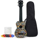 Tr Soprano Ukulele Balık Desenli Kapak