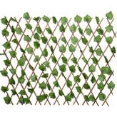 Tr Wood Yapay Sarmaşık Bitki Çit, Ahşap Akordiyon Dekoratif Çiti, Yeşil, 190X80 cm - 0,7 - 1,3 cm