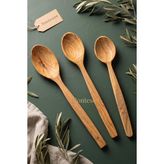 Tr Zeytin Ağacı Ahşap Tahta Kaşık Spatula Seti (Zeytin Ağacı) Ağaç Kaşık 3 Parça Mnt-087