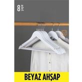 Transformacion 720178 Beyaz Ahşap 8 Adet Elbise Askısı