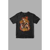 Travis Scott " Fire " Baskılı Tişört - Siyah - XL