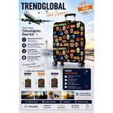 Trend Global Kabin Boy Valiz Kılıfı Esnek Valiz Bavul Koruyucu Kılıfı Desenli airport - KABİN BOY - Eyfel
