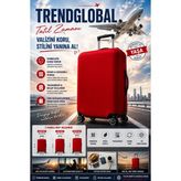 Trend Global Kabin Boy Valiz Kılıfı Esnek Valiz Bavul Koruyucu Kılıfı Kırmızı - KABİN BOY