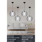 Trend Kitchen 4 Adet Beyaz Mika Camlı Salon Mutfak, Banyo, Yatak Odası, Çocuk Odası Hol, Koridor Aydınlatma Avize
