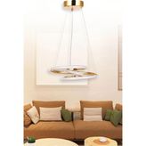 Trend Rose Tekli Kaos LED Avize Modern Sarkıt - Gold