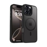 Trendexa Güçlü Manyetik Telefon Kılıfı; [mag-Safe ile Uyumlu] [askeri Düzey Düşme Koruması] [güçlü Silikon Kenarlar] Ince Yarı Saydam Mat Koruyucu Kılıf (Siyah, iPhone 15 6,1 Inç) - Çok Renkli