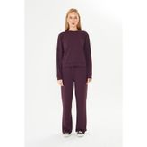 TRENDHİLL Kadın Modal Kumaş Rahat Kalıp Eşofman Takımı, Kahve, 3XL