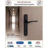 Trendhomm Bravo Aynalı - Mat Siyah - Yale Dış Çelik Kapı Kolu