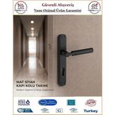 Trendhomm Parçalı Aynalı - Mat Siyah - Yale Dış Çelik Kapı Kolu