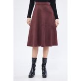 Trendparis Midi Boy Süet Kiloş Etek - Vişne - 42