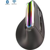 Trendstok Infıny V20LD Bluetooth5.0 + 2.4ghz. Rgb Led'li Şarjlı Kablosuz Ergonomik Dikey Vertical Mouse - Siyah