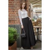 TRENDTESETTÜR KADIN SİYAH BELİ LASTİKLİ ETEK T 312