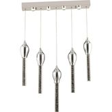 Trendylight Enis 5'li Sıralı Krom LED Avize
