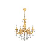 Trendylight Sultan Sarı 5 Kollu Kristal Taşlı Avize