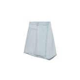 TRF ASİMETRİK DENIM MİDİ ETEK