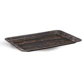 Tria Lamine Ahşap Sade Tepsi 2 Adet 24X34 cm Abanoz Desenli TF2434SAM - Abanoz - Kahverengi