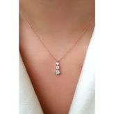 Tria zirkon taşlı gümüş rose kolye