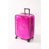 Trink Çanta Şeffaf Valiz Kılıfı Ve Bavul Kılıfı * Neon Pembe Renk Pvc *