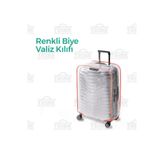 Trink Çanta Şeffaf Valiz Kılıfı Ve Bavul Koruyucu Kılıf Renkli Biye