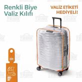 Trink Çanta Şeffaf Valiz Ve Bavul Koruyucu Kılıf Renkli Biye KABİN * TURUNCU * - Açık Turuncu - Kabin