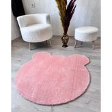 Trivago Halı Kaymaz Yıkanabilir Yumuşak Peluş Miki Ayıcık Çocuk Odası Oturma Odası Salon Mutfak Halısı - 100 x 100 cm - Pembe