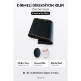 Trobus Fiat Linea 2007-2018 Uyumlu Dikmeli Direksiyon Kılıfı Düz Deri Siyah Bej Dikiş