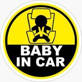 TSC MD2 Dikkat Arabada Bebek Var Sticker Etiket 18 cm Oto Cam Uyarı Levha