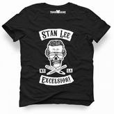 Tshirthane Marvel Stan Lee Excelsion Siyah Erkek T-shirt