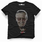 Tshirthane Marvel Stan Lee Tipografi Siyah Erkek Tshirt