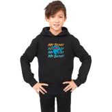 Tshirthane Mr Beast Lettern Siyah Çocuk 3ip Kapşonlu