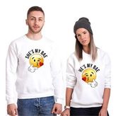 Tshirthane My Bae Smile 2'li Sevgili Sweatshirt