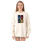 Tshirthane P21012S9992 Ekru Kadın Sweatshirt