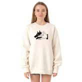 Tshirthane P21646S123 Ekru Kadın Sweatshirt