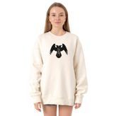 Tshirthane P23459S5374 Thor's Ravens Huginn and Muninn Ekru 2ip Kadın Sweatshirt