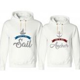 Tshirthane Sail Anchor 2'li Sevgili Sweatshirt