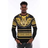 Tshirthane Siyah Bisiklet Yaka Baskılı Sweatshirt