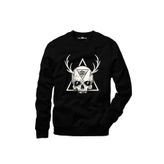 Tshirthane Skull Triangle Geyik Siyah Erkek Tshirt