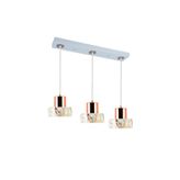 TT AYDINLATMA Tt017-3s-mby Mermer Desen 3 Lü Sıralı Beyaz Avize Beyaz