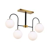 TT010-4 ESK TT Aydınlatma Eskitme Rengi Kaplama 4 lü Beyaz Camlı Lüks Avize