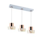 Tt017-3s-mby Tt Aydınlatma Mermer Desen 3 Lü Sıralı Beyaz Avize