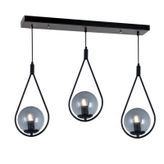 TT024-3S-SY TT Aydınlatma Mat Siyah 3 lü Sıralı Avize