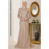 Tuana Tesettür Abiye Gold