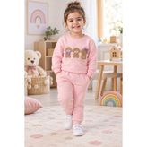 Tucan Kids Kız Çocuk Pembe Ayıcık Nakışlı 2 Iplik Eşofman Takımı - 4 Yaş