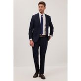 Tudors Erkek Slim Fit Mono Yaka Lacivert Takım Elbise - 6 Drop - 58