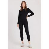 Tudors Kadın Slim Fit Termal Alt Üst Takım, Bisiklet Yaka, Siyah