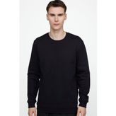 Tudors Pamuk Bisiklet Yaka Basıc Unisex Siyah Sweatshirt
