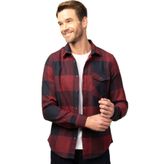 TUDORS Slim Fit Uzun Kollu Kışlık Oduncu Ekoseli Gömlek Bordo ve Siyah Kareli, DR230018-600