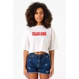 Tulsa King Lettern Beyaz Kırçıllı Kadın Crop Tshirt
